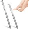 2 Pcs Stainless Steel Toe Nail Files for Thick Nails 2 Sizes Toenail Files 4 Sides Long Metal Fingernail Filing Heavy Duty Nail File for Men Women Professional Manicure Pedicure Tool view 1