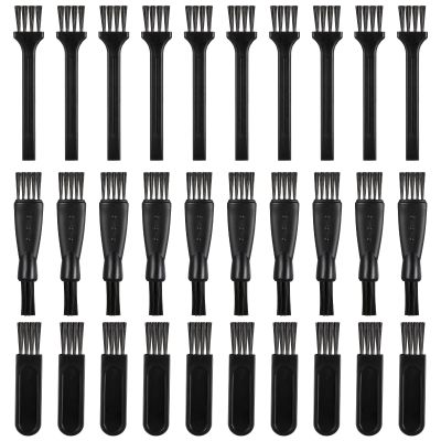 30 Pcs Electric Shaver Cleaning Brush 3 styles Double Sided, Long, Short Razor Brush Replacement for Trimmer Hair Clipper Keyboard Cleaning (Black)