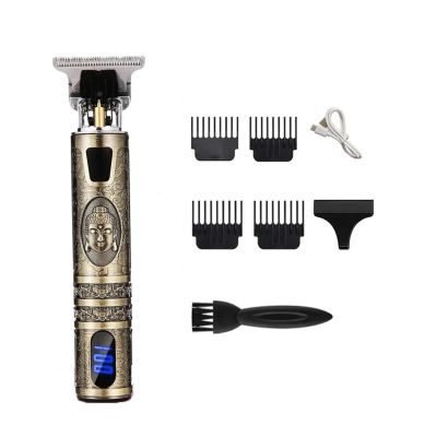 Vintage T9 Cordless 0mm Professional Hair Clippers Electric Trimmers for Men Clipper Hair Cutting Machine(Digital Display 4)