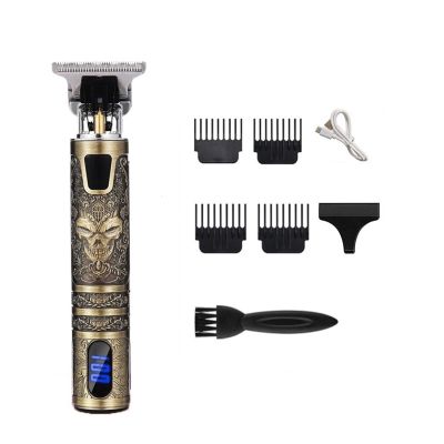 Vintage T9 Cordless 0mm Professional Hair Clippers Electric Trimmers for Men Clipper Hair Cutting Machine(Digital Display 1)