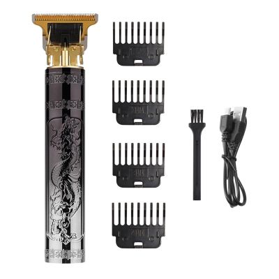 Vintage T9 Hair Cutting Machine Hair Clipper Professional Cutter Trimmer for Men Cordless Beard Trimmer USB for Barber Dragon(Plastic dragon4)