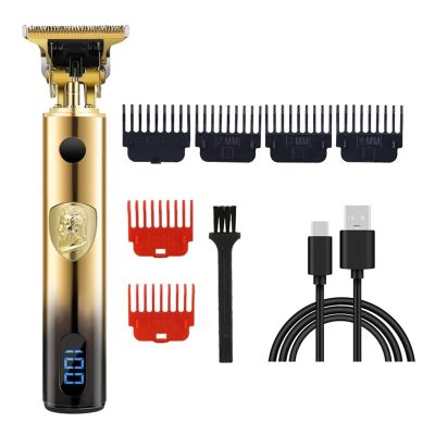 Vintage T9 Cordless 0mm Professional Hair Clippers Electric Trimmers for Men Clipper Hair Cutting Machine(Digital Display 16)