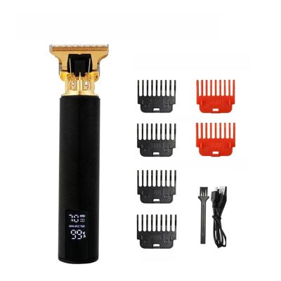 Vintage T9 Cordless 0mm Professional Hair Clippers Electric Trimmers for Men Clipper Hair Cutting Machine(Digital Display 12)