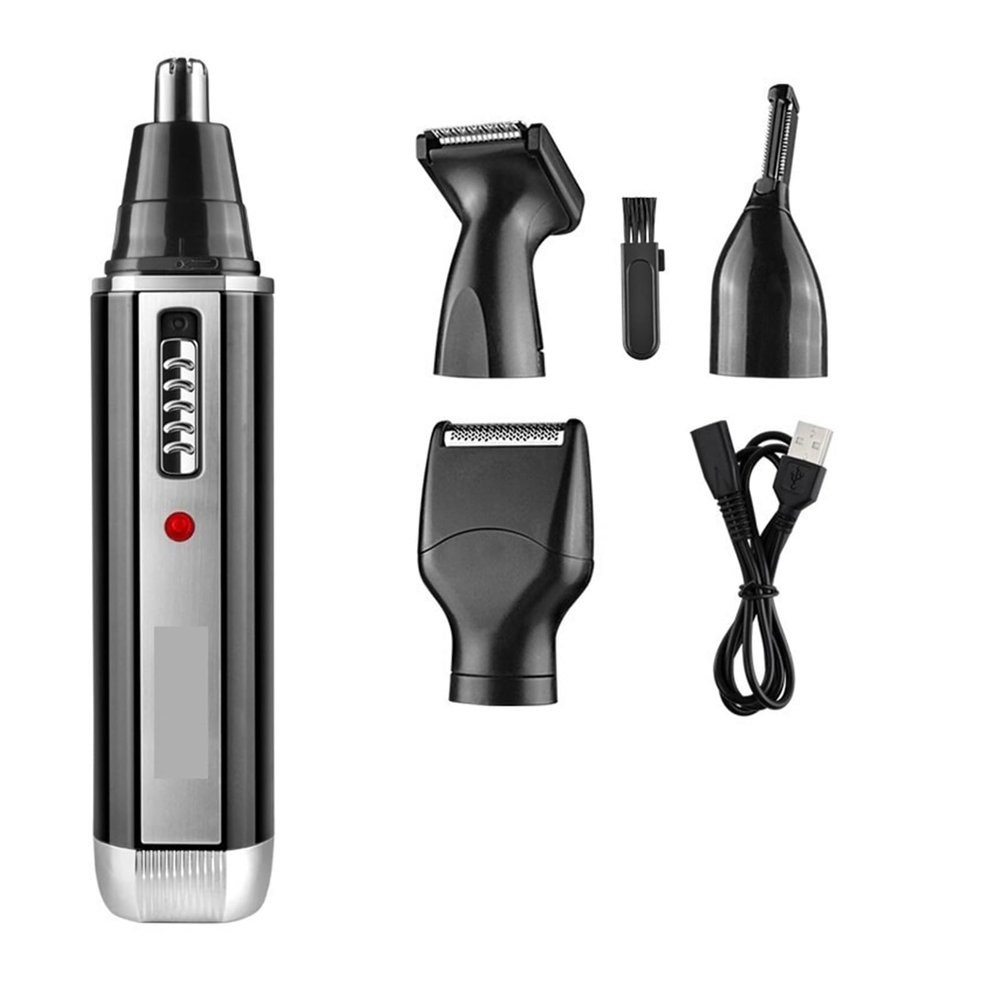 4 in 1 Ear and Nose Hair Trimmer for Men,Professional USB Rechargeable Nostril Nasal Hair Vacuum Cleaning System