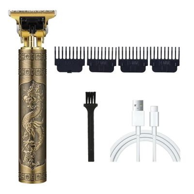 Electric Hair Clipper Professional USB Cordless Clipper Professional Beard Trimmer Haircut Grooming Kit Hair Cutting Machine(ABS Dragon)