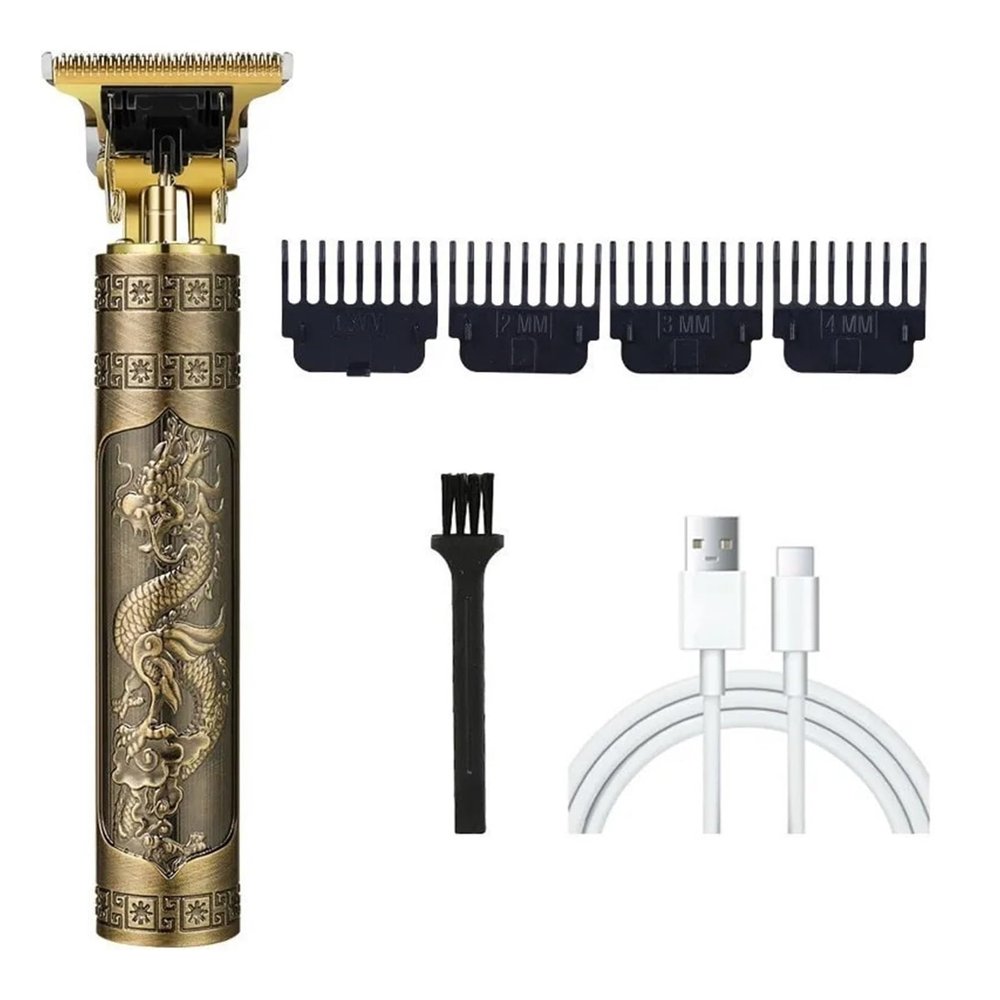 Electric Hair Clipper Professional USB Cordless Clipper Professional Beard Trimmer Haircut Grooming Kit Hair Cutting Machine(ABS Dragon)