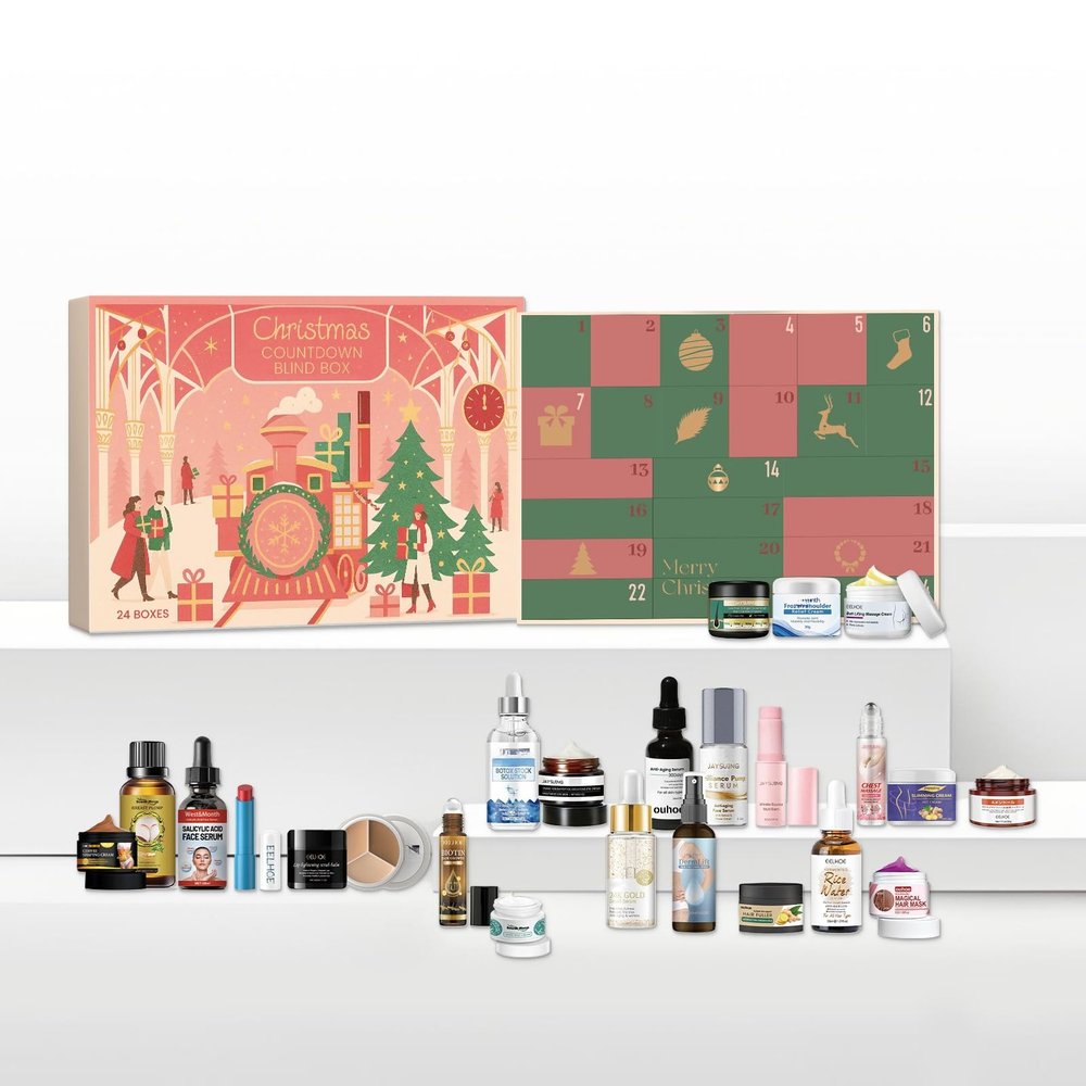 Christmas Makeup Kit & Beauty Mystery Box - All-in-One Skincare & Cosmetics Collection | Holiday Gift Set for Women, Limited Edition with Natural Finish