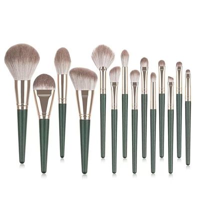 14pcs Green Cloud Makeup Brush Set Blush Eyeshadow Portable Beauty Tools