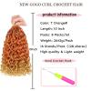 10 Inch Gogo Curl Crochet Hair 8 Packs Natural Black Ocean Wave Crochet Hair Deep Twist Pre-looped Goddess Box Braids Short Curly Water Wave Synthetic Braiding Hair for Women (16Strands/pack Torange#) view 2