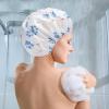 6 PCS Shower Caps for Women, Double Side Waterproof Shower Cap, Reusable Elastic Bath Caps for Shower, EVA Bathing Shower Caps, Bath Hair Caps - Paw view 2