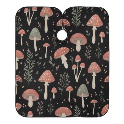 Whimsical Mushrooms Haircutting Cloth Beauty Salon Capes Waterproof, Beauty Salon Shampoo Cape 64.9 In x 55.1 In