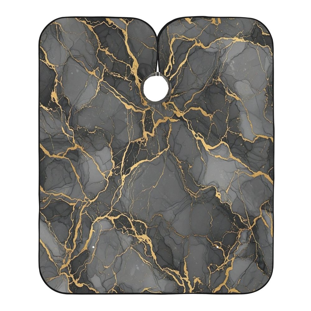 RPLIFE Black Grey Marble Hair Salon Cape, Hairdresser Cape Washable, Salon Capes Clients Waterproof
