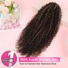 REECHO Ponytail Extension - 26" Long Curly 2-in-1 Claw Clip & Drawstring Ponytail Hair Extensions 100% Super Protein Pony Tail Hairpieces for Women - Chocolate Brown with Golden Highlights view 3