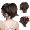 10 Inch Claw Clip Extension, Straight Messy Bun Fake Hair Piece,Claw Clip Short Ponytail Extension for Women Thick Fluffy Hairpieces (Dark Brown) view 1