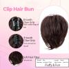 10 Inch Claw Clip Extension, Straight Messy Bun Fake Hair Piece,Claw Clip Short Ponytail Extension for Women Thick Fluffy Hairpieces (Dark Brown) view 2