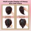 10 Inch Claw Clip Extension, Straight Messy Bun Fake Hair Piece,Claw Clip Short Ponytail Extension for Women Thick Fluffy Hairpieces (Natural Black) view 4