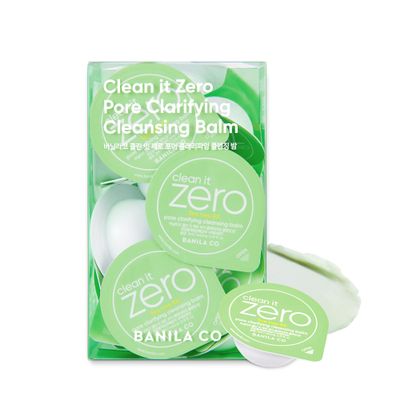 BANILA CO Clean It Zero Pore Clarifying Cleansing Balm Travel Kit | Travel-Friendly Cleanser for Oily & Acne-Prone Skin | 16 Pods of Vegan, Hypoallergenic Balm with AHA-PHA & Tea Tree (3ml x 16 Pods)