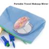 zxxpensy Abstract Marble Texture with Gold Pink Compact Mirror Handheld Round Foldable Portable Travel Makeup Mini Mirror for Women Girls Purse Pocket view 3