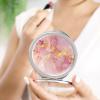 zxxpensy Abstract Marble Texture with Gold Pink Compact Mirror Handheld Round Foldable Portable Travel Makeup Mini Mirror for Women Girls Purse Pocket view 4