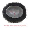 4MM Afro Curly Toupee Human Hair Units for Black Men Weave Hairpieces African American Man Wave Coily Hair Replacement System (Thin Skin Afro, 4MM Wave-1B# Off Black) view 4