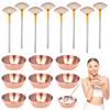 16 Pcs Rose Gold Esthetician Supplies 8 Facial Fan Brushes Esthetician 8 Rose Gold Stainless Steel Mixing Bowls Face Mask Brush Facial Bowls Esthetician for Mud Cream Makeup Spa Salon Women view 1