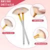 16 Pcs Rose Gold Esthetician Supplies 8 Facial Fan Brushes Esthetician 8 Rose Gold Stainless Steel Mixing Bowls Face Mask Brush Facial Bowls Esthetician for Mud Cream Makeup Spa Salon Women view 3