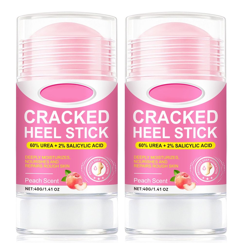 Cracked Heel Stick with 60% Urea - Repair Moisturizing Foot Care - Fast Absorbing, Non-Greasy for Dry, Rough Feet and Skin - Peach flavor