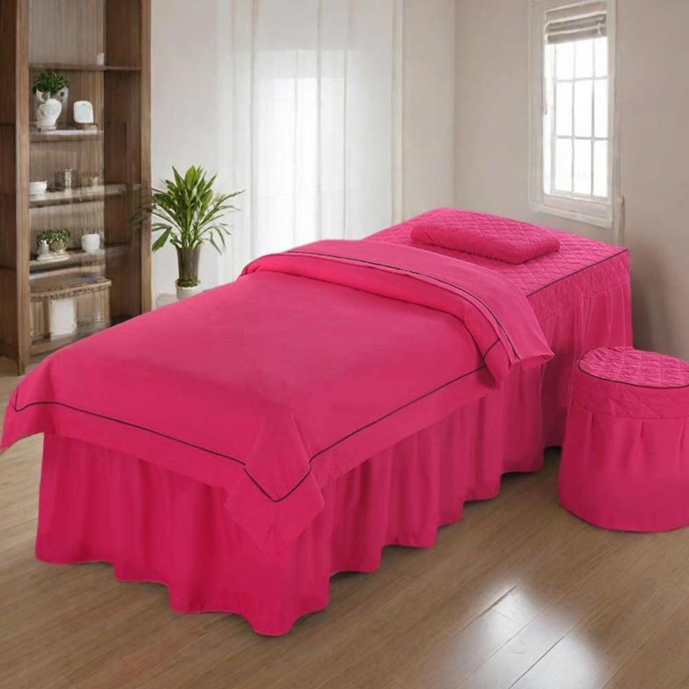 Red,70x190cm/27.5x74.8in,Massage Bed Cover with Face Hole,Washable Cover Elastic Reusable Beauty SPA Couch Massage Cover for 80cm Or Less Massage Bed