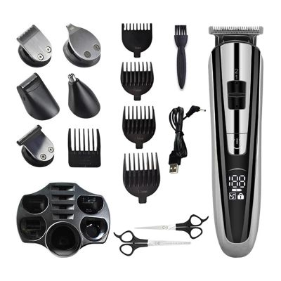 Beard Trimmer for Men,Trimmer for Nose 5 in 1 Hair Cutting Machine,Men's Electric Shaver,Rechargeable Hair Clipper(Scissor Set)