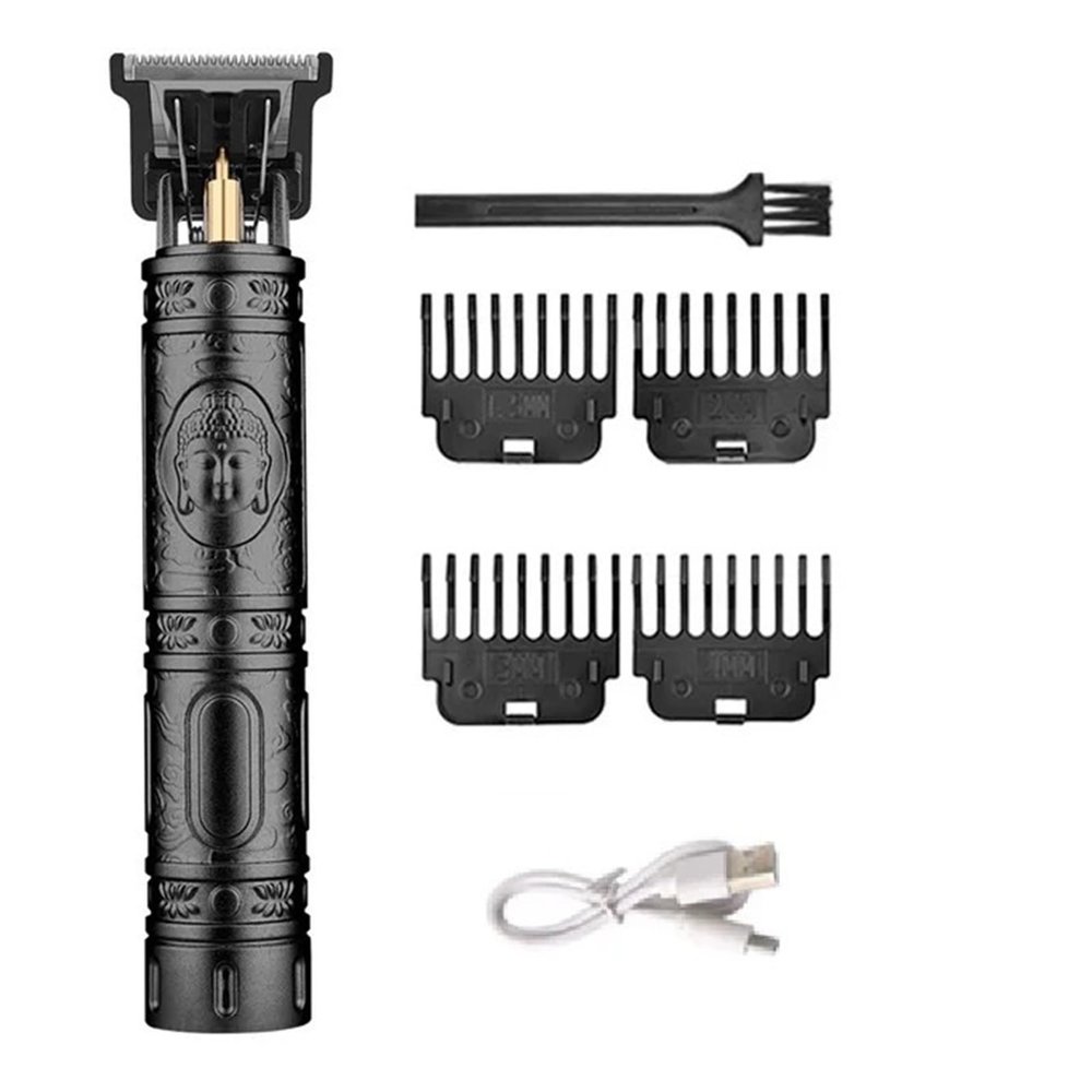 Hair Clipper Light Head Hair Cutting Machine Oil Head Hair Clippers Electric Hair Trimmer for Barber Shaver Professional(Black Buddha-no Box)