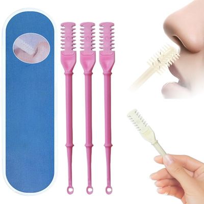3PCS Nasal Hair Cutter,2026 New Manual 360 Rotating Nostril Hair Removal Tool Double Sided Nose Hair Blade,Nose Hair Trimmer with Ear Picker for Women Men Travel Essentials (Pink)