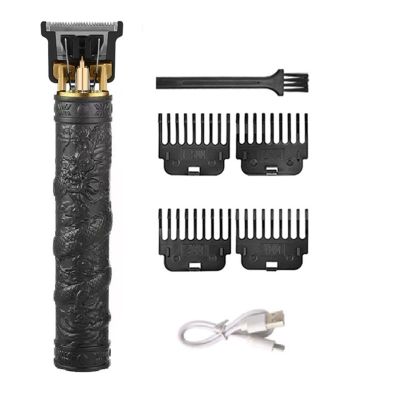 Vintage Electric Shaver Hair Trimmer Barber Hair Clipper Cordless Hair Cutting Machine Beard Shaving Tondeuse T9 Razor Men(Black DragonB-no Box)