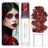 Body Glitter Stick for Face & Body & Hair - Red/Black & Purple/Gold Chunky Sparkle Set, 2 Pack | Versatile Festival Makeup for Party, Rave, Cosplay view 2