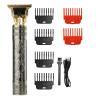 Electric Hair Cutting Machine Vintage T9 Clipper Hair Rechargeable Man Shaver Trimmer for Men's Barber Professional(Metal blackLCD) view 1