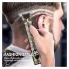 Electric Hair Cutting Machine Vintage T9 Clipper Hair Rechargeable Man Shaver Trimmer for Men's Barber Professional(Metal blackLCD) view 3