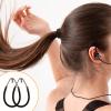 15PCS Elastic Hook Hair Tie Ponytails Hooks Elastic Band Hair Styling Hairs Cord Hairs Clips for Women Girls Curly LongHair (Black, Brown and Blonde) view 4