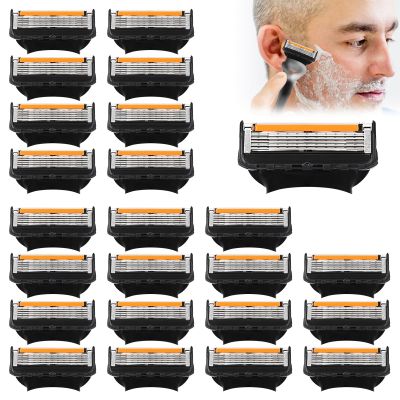 24 Replacement Razor Blades for Men Compatible with Gillette ProGlide &Razor Systems, 5-Blade Refills, Wet Shave, Value Pack, Smooth & Precise