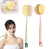 2-in-1 Bath Scrubber Back Brush,2025 New Shower Body Brush with Bristles and Loofah,Double-Sided Bath Back Scrubber with Long Handle for Women, Men, The Elderly (Pink B+Green A) view 1