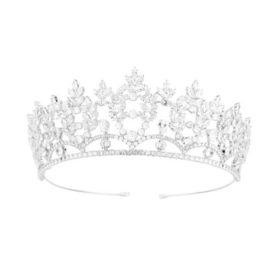 14K Gold Moissanite Glamorous Bridal Crown, High-End Wedding Tiara Hair Accessory for Women, Ideal Gift for Brides, Anniversaries, and Formal Parties (Style 1)