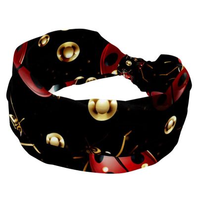 1 Pack Red Art Seven Star Ladybug-294 Elastic Soft Fabric Non-Slip Women's Fashion Headbands - Soft, Wide, and Stylish for All Occasions