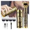 Electric Shaver Vintage Hair Trimmer USB Rechargeable Shaver Mens Professional Hair Clipper Beard Trimmer Machine Metal Razor(Metal Dragon) view 3