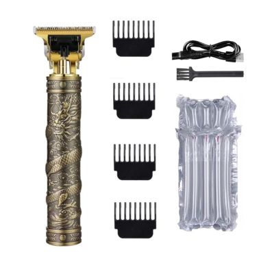 Vintage Electric Shaver Hair Trimmer Barber Hair Clipper Cordless Hair Cutting Machine Beard Shaving T9 Razor Men(Dragon B)