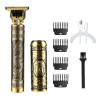 Vintage Rechargeable Shaver Beard Trimmer Machine Metal T9 Hair Trimmer Machine Mens Professional Electric Hair Clipper USB(Dragon and Buddha) view 1