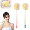 2-in-1 Bath Scrubber Back Brush,2025 New Shower Body Brush with Bristles and Loofah,Double-Sided Bath Back Scrubber with Long Handle for Women, Men, The Elderly (Pink A+Green A) view 1