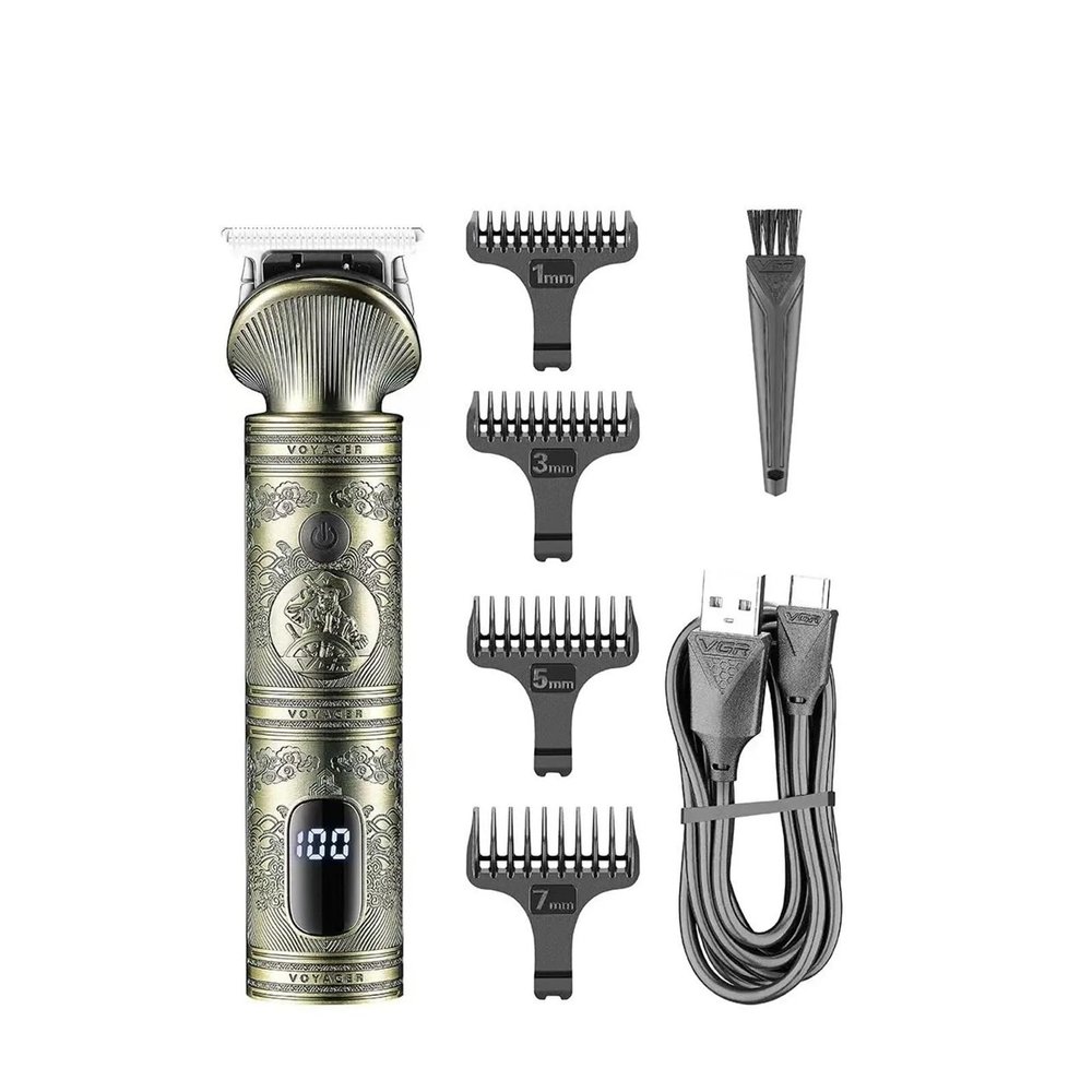 Design Metal Beard USB Charging Barber Trimmer Professional Cordless Hair Clipper Rechargeable LED Displa for Men