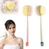 2-in-1 Bath Scrubber Back Brush,2025 New Shower Body Brush with Bristles and Loofah,Double-Sided Bath Back Scrubber with Long Handle for Women, Men, The Elderly (Pink A+Green B) view 1