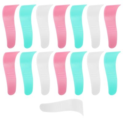 Wanmu 15 Pcs Portable Hair Wax Cleansing Spatulas, Reusable Hair Waxing Removal Applicator Sticks, Plastic Depilatory Creams & Mask Scraper Beauty Tools for Women Men (White, Green, Pink)