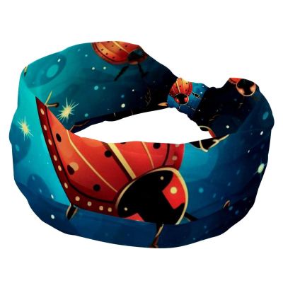 1 Pack Headbands for Women Non Slip Elastic Sports Hair Bands for Women, Soft Cloth Headband for Workout Yoga Fashion Hair Accessories,Red Seven Star Ladybug-227