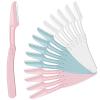 KFHENSOMR 15 Pcs Dermaplane Razor Folding Eyebrow Razors for Women Face Fuzz Remover Facial Hair Removal for Women and Men Travel Dermaplaning Beauty Tool - Green White Pink view 1