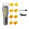 Hair Clipper Cordless Professional LCD Display Shaver Electric Trimmer for Men Haircut Machine Barbershop USB(Black Gold) view 1